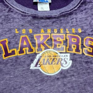 NBA Los Angeles Lakers Purple Burnout Sweatshirt Men’s M Vintage Style Crewneck